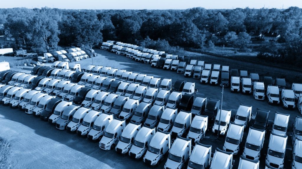 Busy truck yard